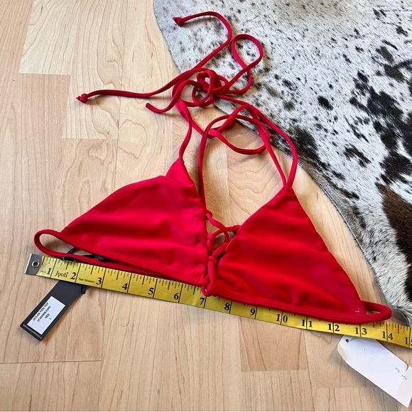 LOVERS + Friends NWT‎ Red Ocean Tides Bikini Top Halter Size Large - Picture 6 of 8
